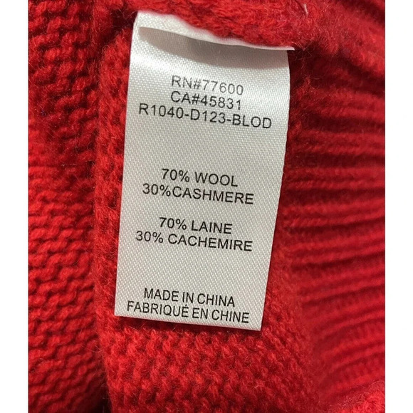 Free People Sandrine Rose Sweater Colorblock Cashmere Blend Red XS The Outsider - Picture 11 of 12